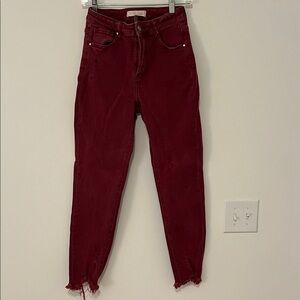 Risen Ankle Jeans in Brick Red Color Size 3/26